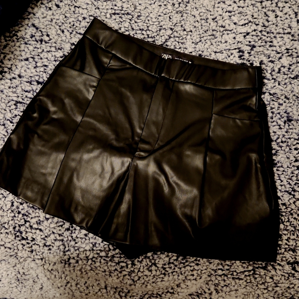 Zara Leather Shorts